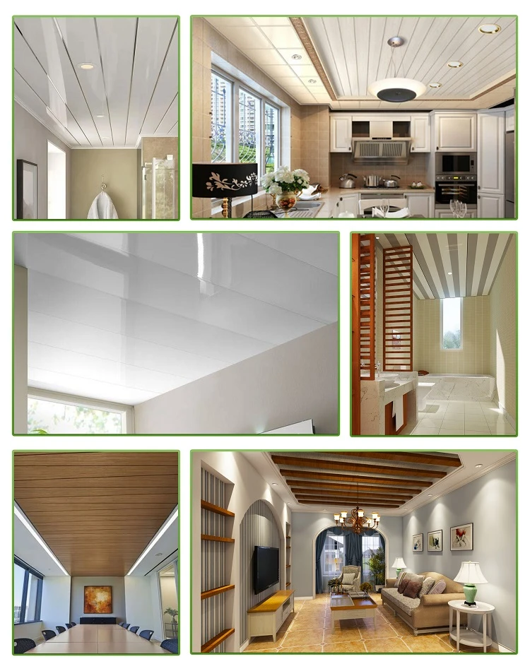 installation example of white PVC ceiling panel