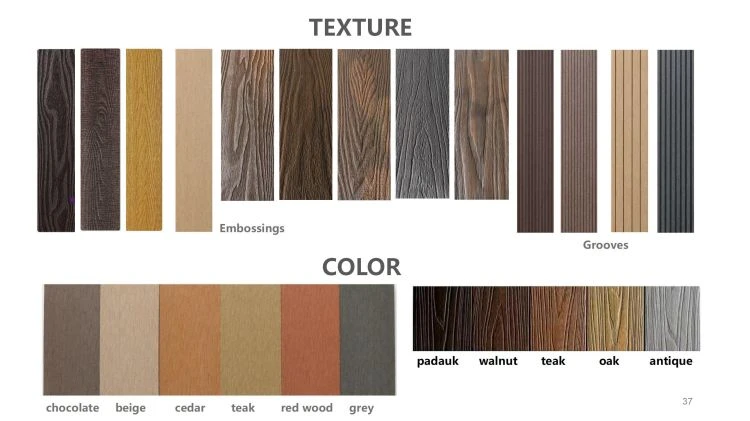 texture and regular color of WPC decking board texture and regular color of WPC decking board